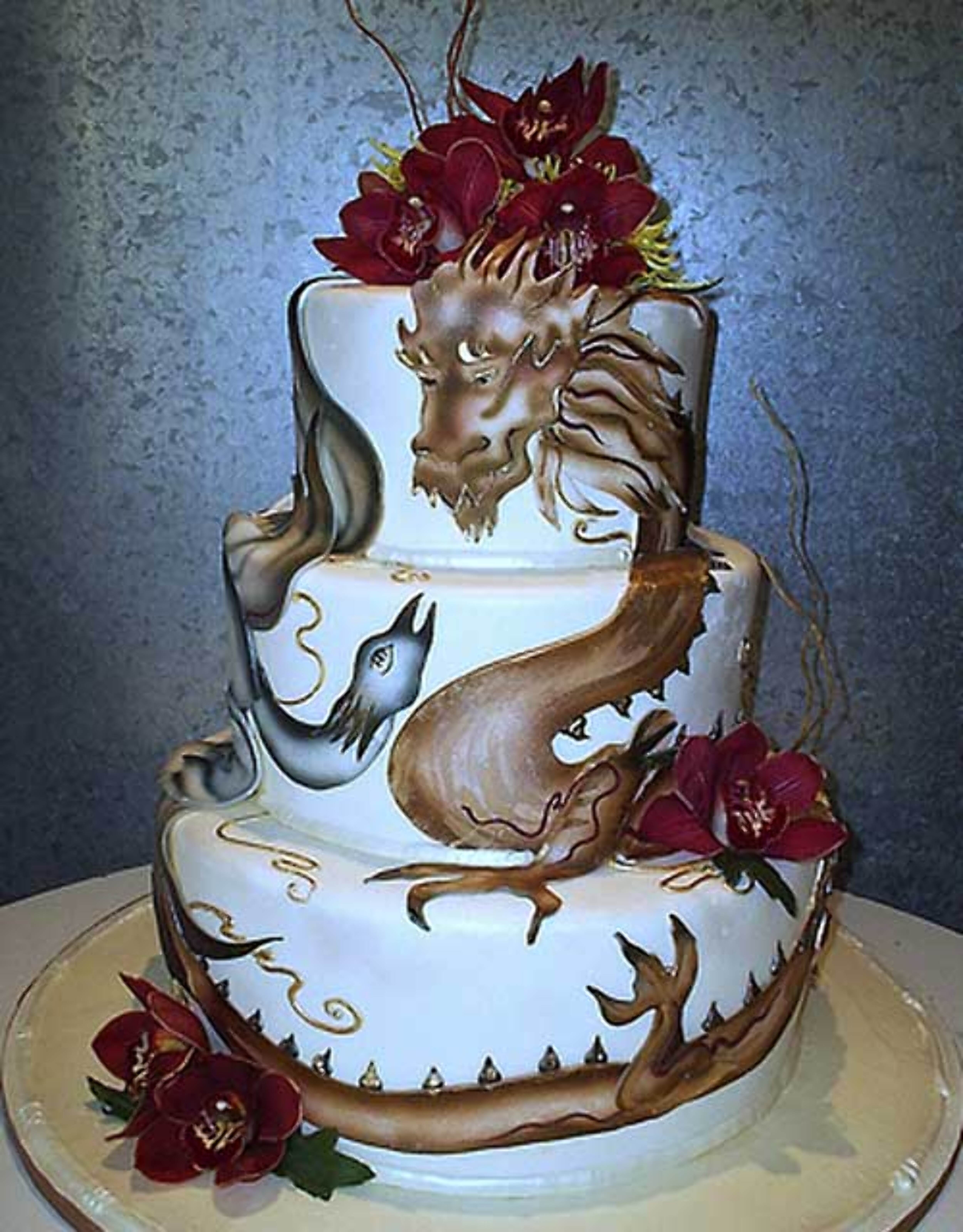fountain wedding cakes