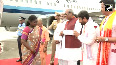 CM Yogi welcomes President Murmu at Gorakhpur Airport