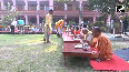 CM Yogi enjoys 'prasad' at holy Gorakhnath Temple