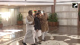 BJP national president J. P. Nadda arrives at NDA parliamentary party meeting at New Delhi