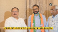 Uttarakhand MLA Pritam Singh Panwar meets JP Nadda after joining BJP