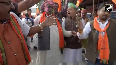 Bihar Election 2025 BJP workers celebrate outside party office as NDA leads early trends