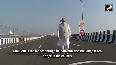 PM Modi walks on the newly built Atal Setu in Mumbai