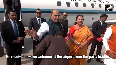 Rajnath Singh receives warm welcome at Lucknow airport