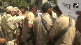 Awami Ittehad Party workers protest demand release of Baramulla MP Engineer Rashid in Srinagar J&K