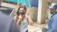 B-Town actor Rashmika Mandanna shows love sign to paparazzi