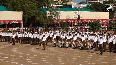 RSS members recite Sangh Prarthana, Nitin Gadkari, Devendra Fadnavis seen in RSS uniform in Nagpur