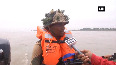 BSF personnel patrol Chenab River in Jammu to prevent infiltration