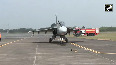 LCA Tejas Mk 1A gets a water cannon salute after its maiden test flight in Nashik