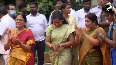 Telangana TRS MLC K Kavitha participates in Bathukamma celebrations in Hyderabad