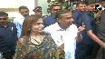 Mukesh Ambani along with wife Nita and son Akash cast vote