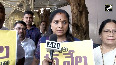 BRS MLCs protest over MSP for turmeric farmers outside Telangana Legislative Council in Hyderabad