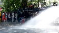 SFI protests at Kerala Raj Bhavan over Bharat Mata portrait police deploy water cannon to disperse