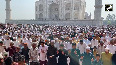 People offer Namaz at Taj Mahal on the occasion of Eid-ul-Fitr