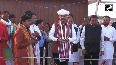 Maha Kumbh Maharashtra CM Devendra Fadnavis wife Amruta Fadnavis perform aarti at Triveni Sangam