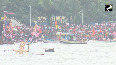 Massive Crowd gathers for Ganesh Visarjan at Girgaon Chowpatty in Mumbai