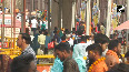 Devotees arriving in Ayodhya for darshan of Ramlala before Ramnavami.