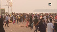 Despite section 144, huge crowd gathered at Girgaon Chowpatty Beach in Mumbai