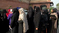 Muslim women arrive in Parliament to watch proceedings of Triple Talaq Bill in Rajya Sabha