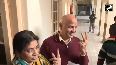 Delhi Polls 2025 AAP Candidate Manish Sisodia cast their vote at Lady Irwin Senior Secondary School