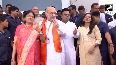 LS Elections 2024 3rd Phase  HM Amit Shah, family members cast vote in Ahmedabad