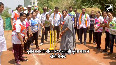 NCP candidate from Baramati, Pune, Sunetra Pawar played cricket with women cricketers during the election campaign