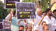 Lakhimpur Kheri violence Congress protests in front of Gandhi Statue near Mantralaya in Mumbai