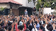 Amitabh Bachchan greets fans outside his residence Jalsa 