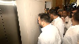 RJD leader Tejashwi Yadav arrives at venue of Mahagathbandhan press conference in Patna Bihar