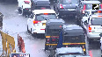 Traffic movement slows down on Western Express Highway due to heavy rainfall in Mumbai