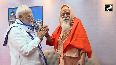 PM Modi seeks blessings from Swami Shakti Sharananand in Bihars Motihari