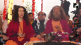 UP Swami Chidanand Saraswati, Sadhvi Bhagawati Saraswati attend Hawan & Pujan in Prayagraj