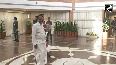 Kiren Rijiju, Arjun Meghwal and L Murugan arrive at Parliament Building for NDA meet