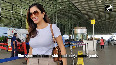 Bollywood diva Sophie Choudry spotted in stylish ensemble at Mumbai Airport