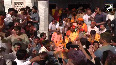 Yogi Adityanath celebrates Holi at Gorakhnath Temple