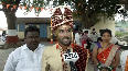 Groom, dressed in wedding attire, arrives to cast vote in Amravati