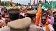 Lucknow Hindu Yuva Manch workers attempt to recite Hanuman Chalisa in Lulu mall