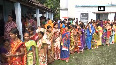 WB Panchayat polls Women queue up to cast their votes at polling booth