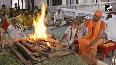 UP CM Yogi Adityanath performs Havan on the occasion of Maha Ashtami in Gorakhpur