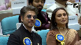 SRK throws flying Kiss while sitting next to Rani Mukherjee at prestigious National Awards Event