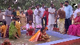 UP Dy CM Keshav Prasad Maurya BJP s Sanjay Mayukh performs Chhath Puja rituals in Usha Arghya