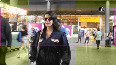 Sunny Leone steals show in stylish jumpsuit at airport
