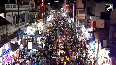 Drone visuals show people thronging markets for Diwali shopping ahead of festival on October 20