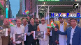 Indian diaspora celebrates the success of Ch-3 at Times Square