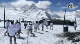 ITBP jawans play volleyball at -20 degrees C along Indo-China border outpost