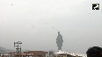 Rashtriya Ekta Diwas Chetak Helicopters shower flower petals on statue of Sardar Vallabhbhai Patel