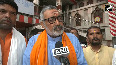 Lok Sabha Phase 4 Union Minister Giriraj Singh offers prayers in Bihars Munger