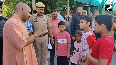 CM yogi shares light hearted moments with kids