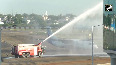 Water cannon salute for maiden IndiGo flight at Trichy airport's new terminal