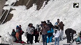 VO PKG White sheet of snow spread all around Atal Tunnel Rohtang, tourists enjoying